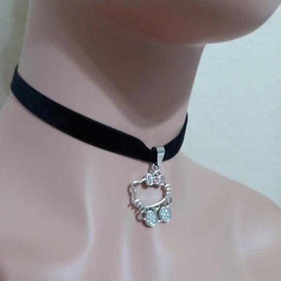 Silver tone pink bow hello - Picture 7 of 7